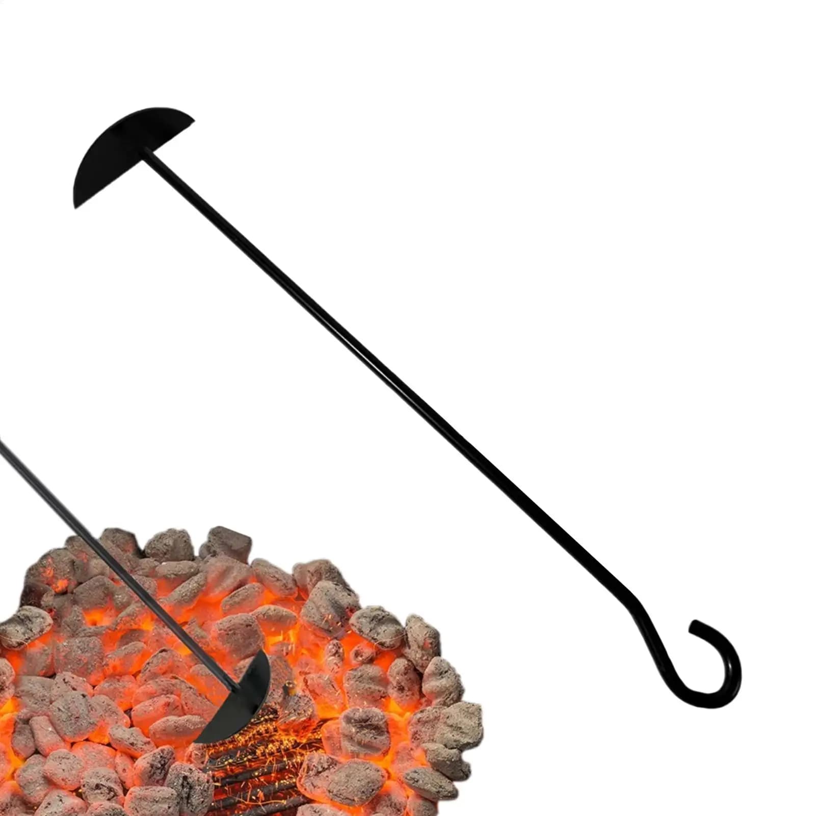 Rastrello per Carbonella Resistente, Strumento per Pulizia Barbecue, Fornelli, Stufe e Bruciatori a Legna per Esterni