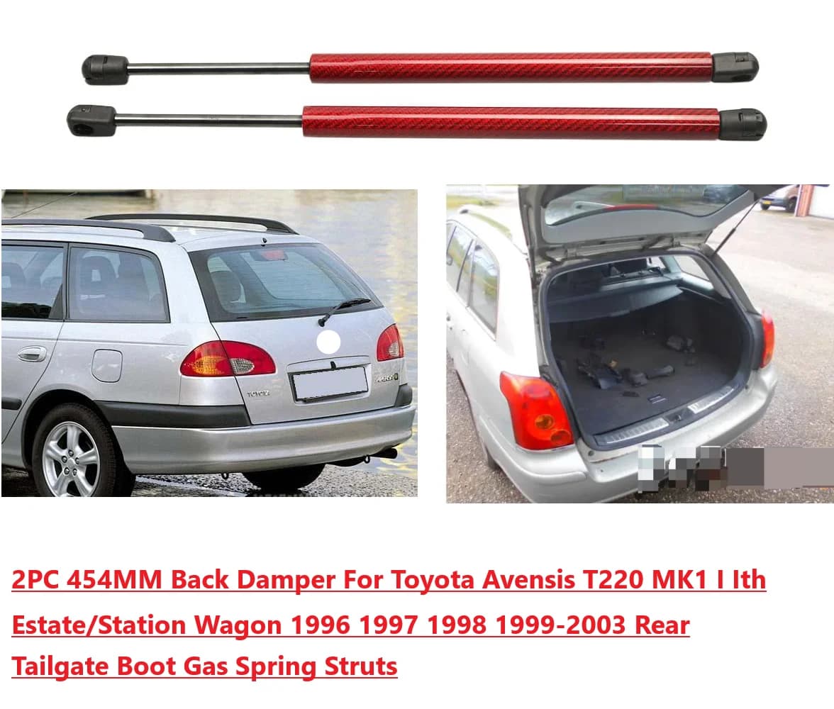 2 Ammortizzatori Posteriori per Toyota Avensis T220 I Estate/Station Wagon 1996-2003, Molle a Gas per Portellone Posteriore, Supporti di Sollevamento