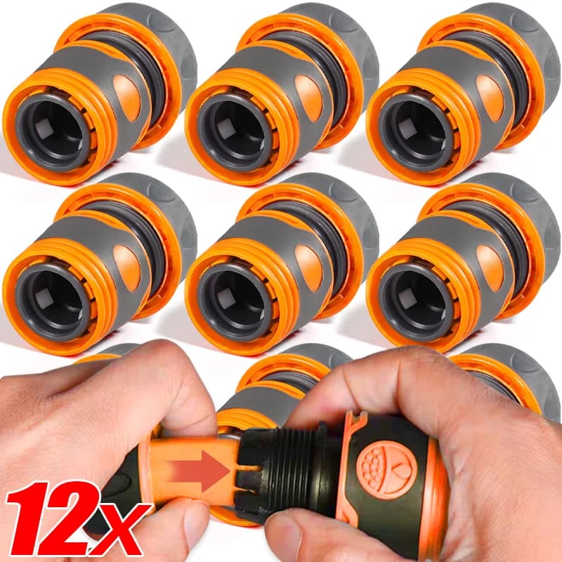 12/1x Garden Pipe Adapter Connector Faucet Steep Pipe Quick Connection Arrest Joint Coupler Water Pipe Irrigation Fittings 1/2"