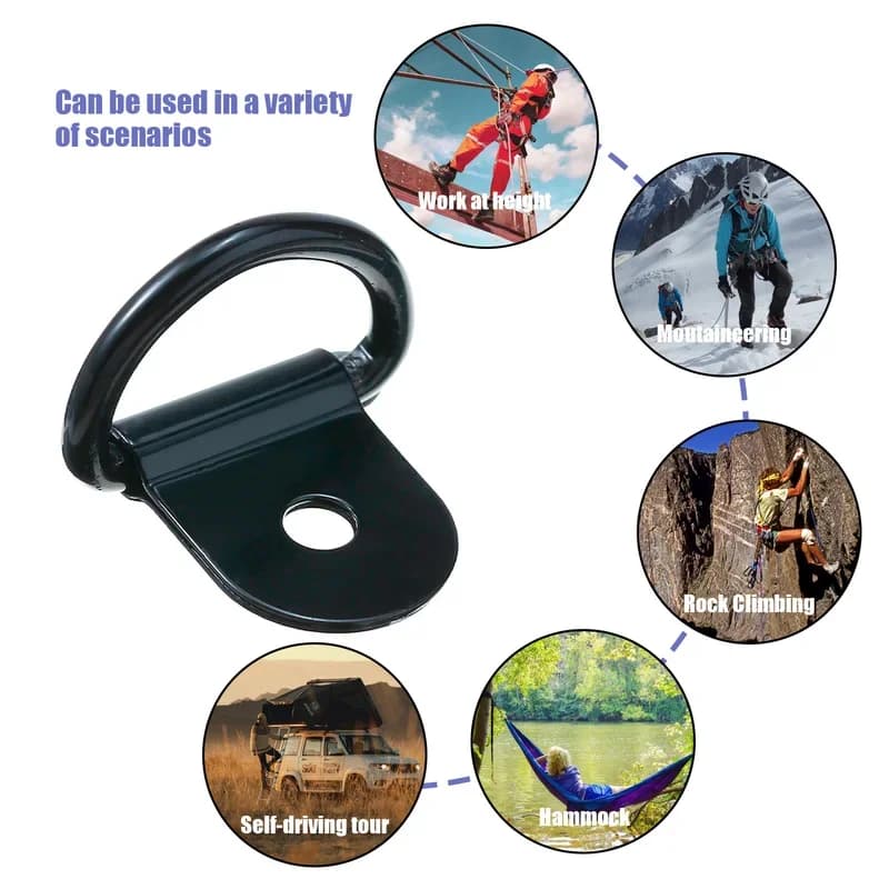 Anello di ancoraggio per ancoraggio a forma di D da 10 pezzi Anello di ancoraggio per carico in ferro per rimorchi per camion Accessori per barche camper