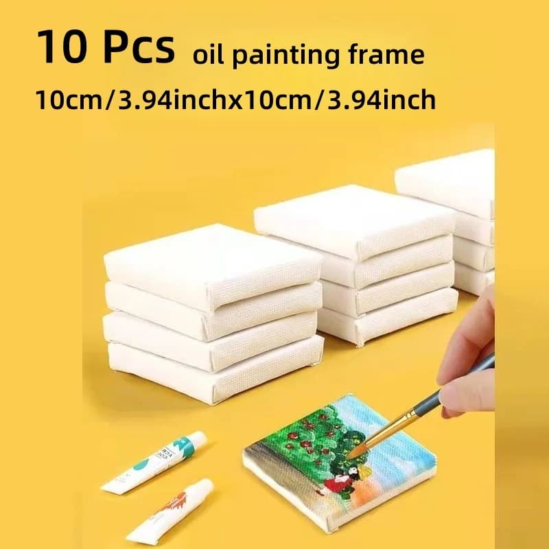 10Pcs Mini Oil Painting Frames Wooden Decorative Art Frames For Home Wall Desk Decoration Small Canvas Display Ornaments