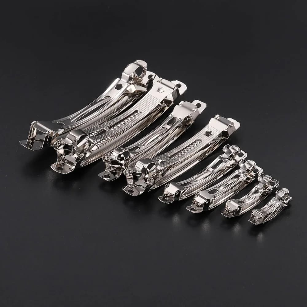 10pcs French Barrette Style Spring Hair Clips Base Automatic Clip Blank Width Setting Bow Hairpin Supplies For Jewelry Making