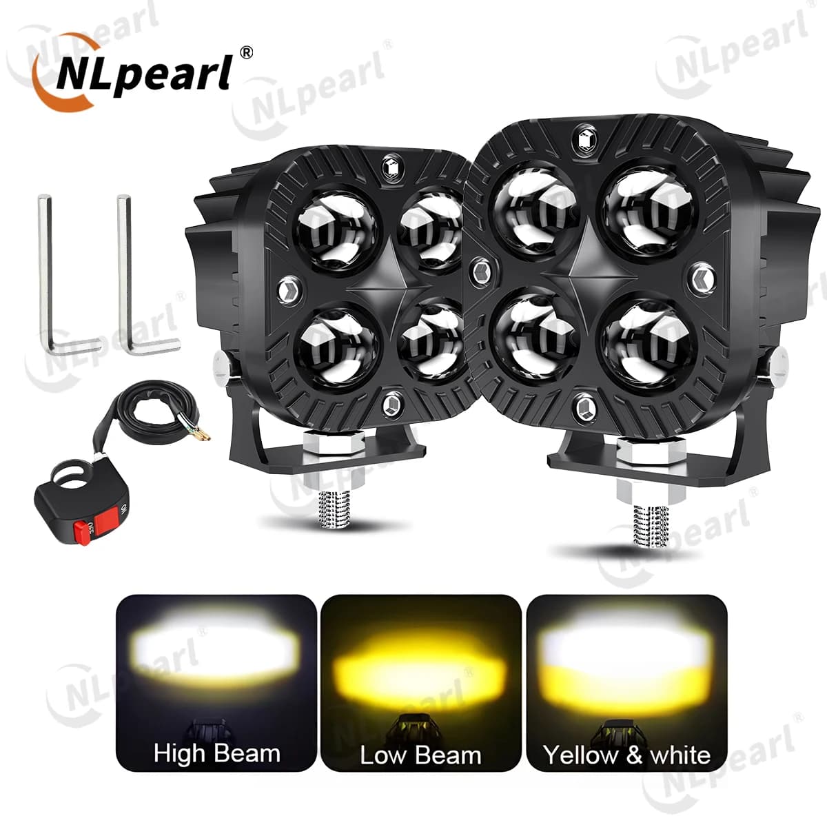 Faro ausiliario a LED da 3 pollici NLpearl con lente, fendinebbia a LED abbaglianti/anabbaglianti per auto, camion, SUV, UTV 12V 24V Moto