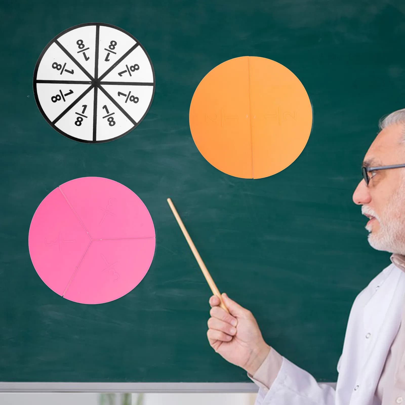 1Set Magnetic Fraction Circles Set Fraction Tiles and Circles Activity Tool Math Teaching Resource for Fractions Concepts