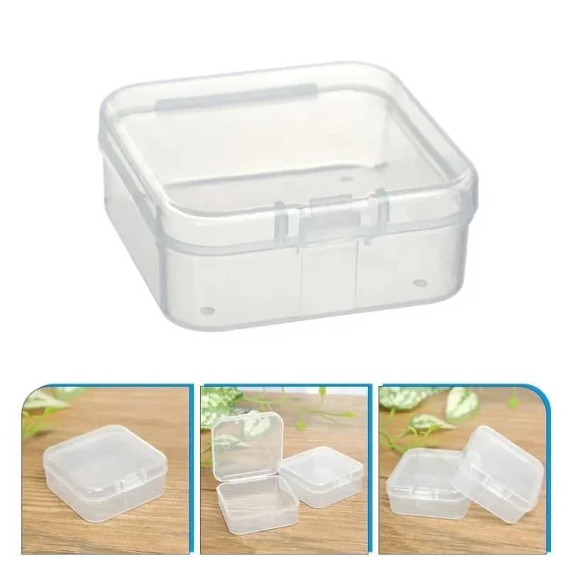 PP Storage Box Mini Transparent Plastic Container Rectangular Square Container Jewelry Packing Box Small Items