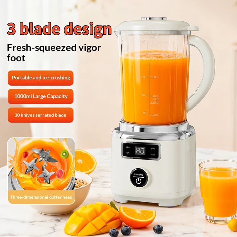 Nuovo frullatore a tre lame, compatto, portatile con ricarica USB, piccolo frullatore domestico - facile da pulire
