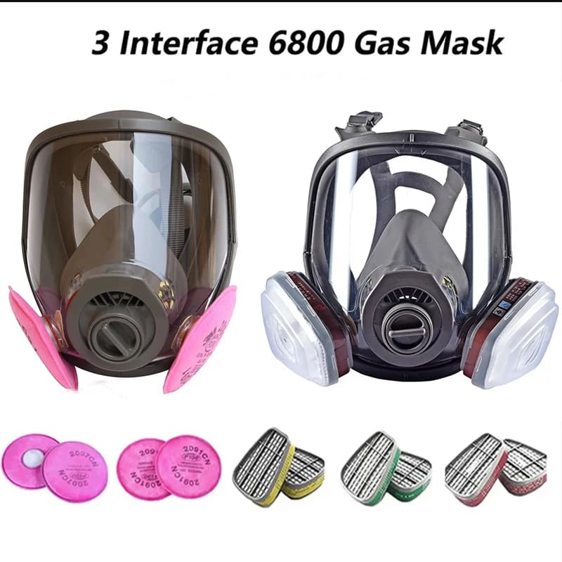 3-17 in 1 Combination 3 Interface 6800 Gas mask 6001/6002/6004 Filter 2091 With filter 5N11 Cotton Spray Dust Paint