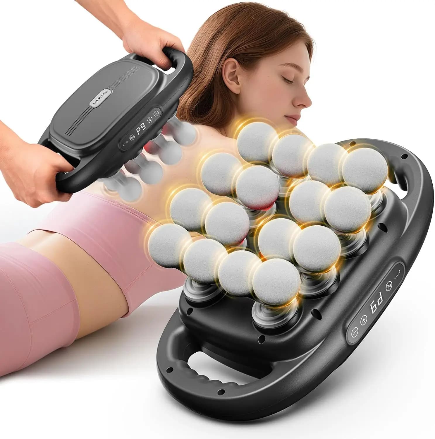 16-head Massage Gun with 99 Intensity and 9 Modes, Percussion Instrument for Back/Spalle/Gambe/Braccia/Collo