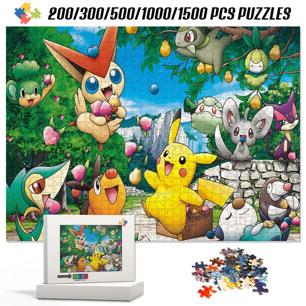 Pokemon Jungle Family Cartoon Jigsaw Puzzle Game Children Toy Montessori Educational Toy Family Leisure Jigsaw Puzzle Game Gift