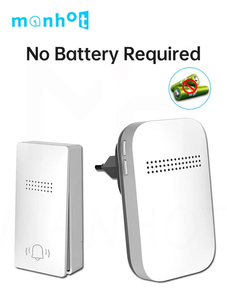 New Wireless Doorbell Button with Waterproof Plug No battery required Ring Bell Set Smart Door Bell for Home 38 Rings
