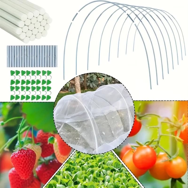 25/50Pcs, Greenhouse Arch Frame, Suitable for Homemade or Widened Plant Tunnels, Rust-Colored Fiberglass Support Arch Frame, Sui
