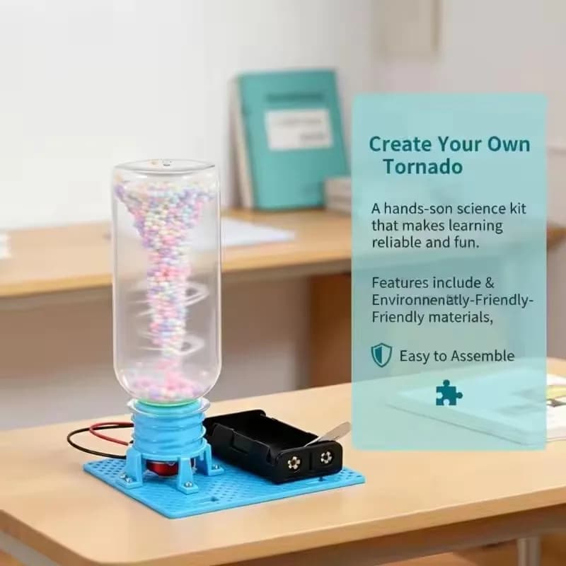 Giocattolo Educativo Elettrico a Vortice e Tornado, Kit di Esperimenti di Fisica Fai-da-Te, Modello da Scrivania STEM per Bambini