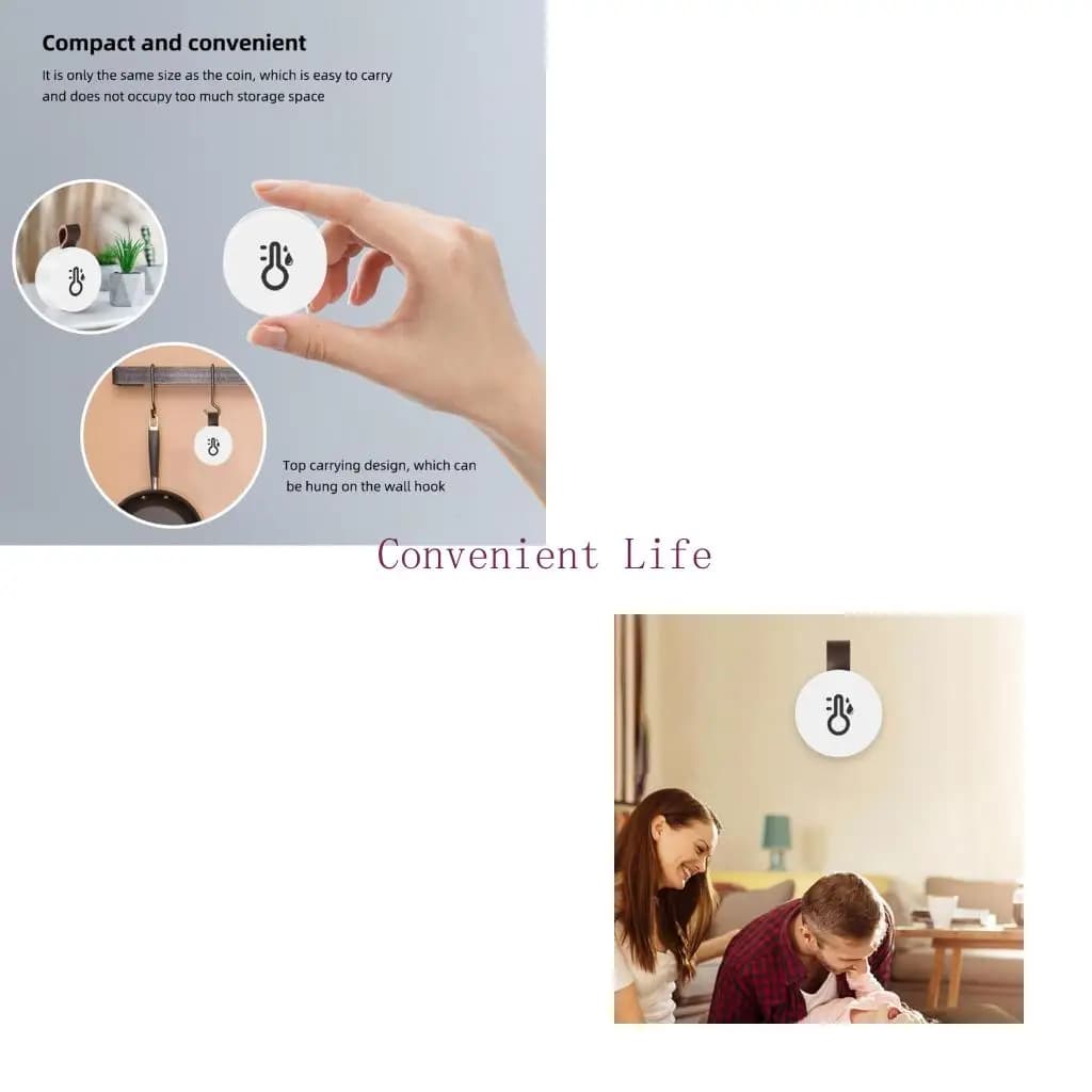 L1EE Thermometer Wireless Hygrometer Mini BT5.0 Internal Temperature Humidity Sensor with Monitoring Humidity