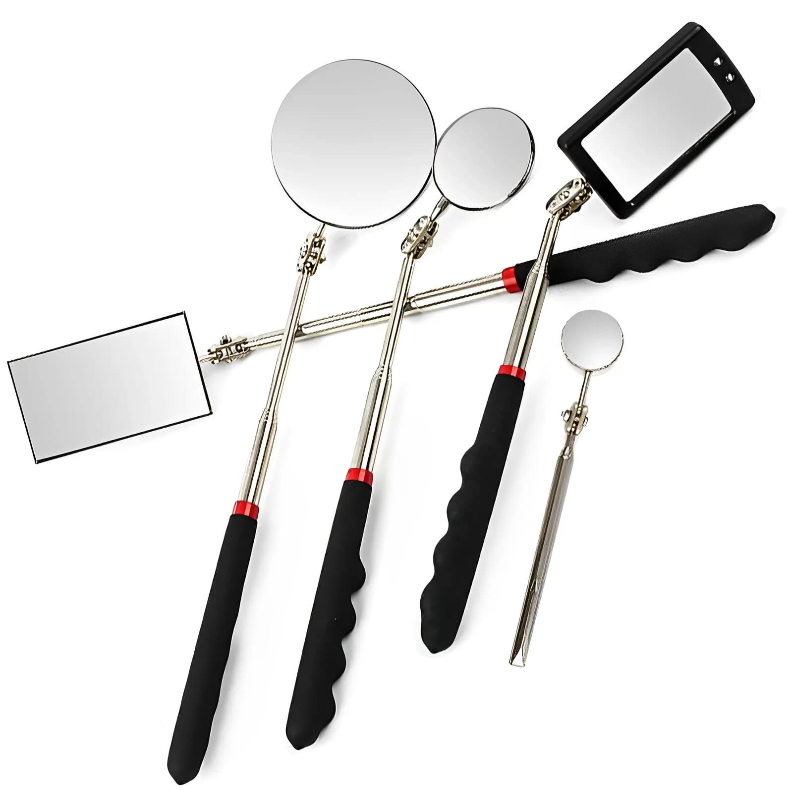 360 ° Inspection Mirror Light Telescopic Mirrors LED Extend Mechanical Instruments Inspection Mirror Telescopic Handle Repair Tools