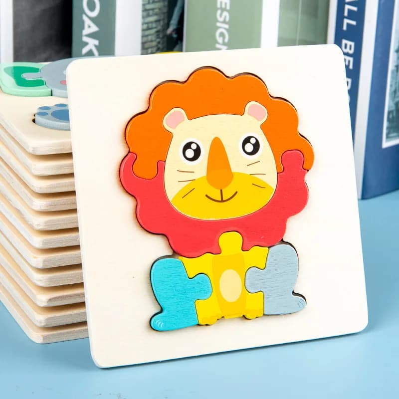 1 pz 10.7 cm Puzzle 3D Colorati per Bambini Animali Del Fumetto Puzzle Giochi Per Bambini Giocattoli Educativi In Legno