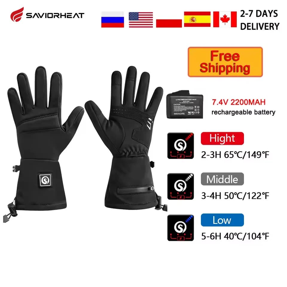 Snow Deer S18 Guanti riscaldati invernali Guanti elettrici Moto Antivento Batteria Touch Screen Sci Luce Calda Copertura The Knuckle