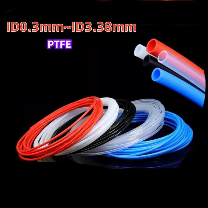 Parti della stampante 3D Tubo in PTFE da 1-5M Estrusore Bowden ID0.3mm -ID3.38mm Tubo nero, rosso, blu, giallo