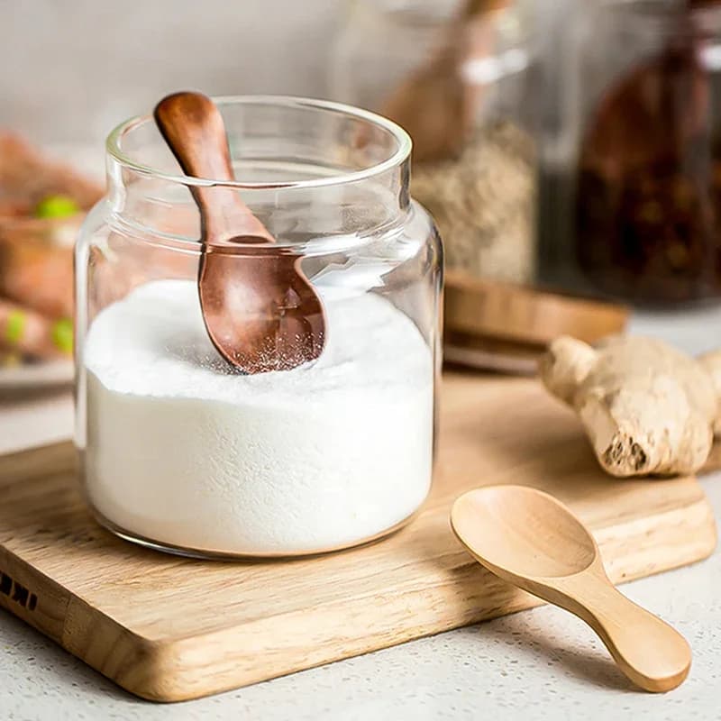Set di 4 Mini Cucchiai in Legno, Piccoli Cucchiai per Spezie e Condimenti, Cucchiai per Zucchero, Tè e Caffè, Manico Corto, Cucchiai per Bambini, Accessori da Cucina