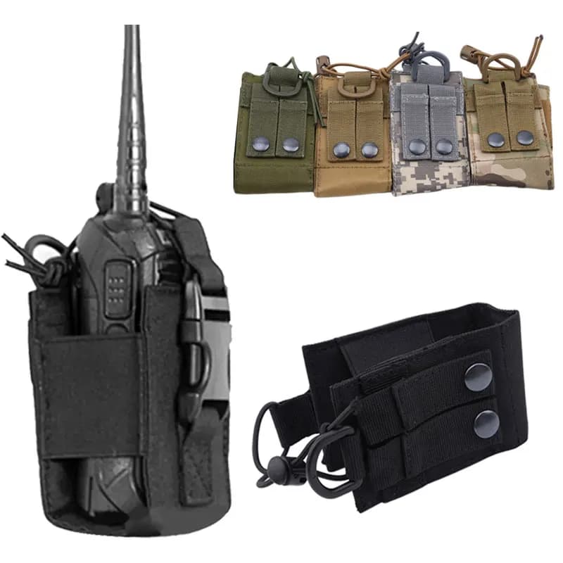 2024 Radio Case Hunt Walkie Talkie Support for Interphone Hanging Bag Springs Nylon Magazine Case Pocket Caza