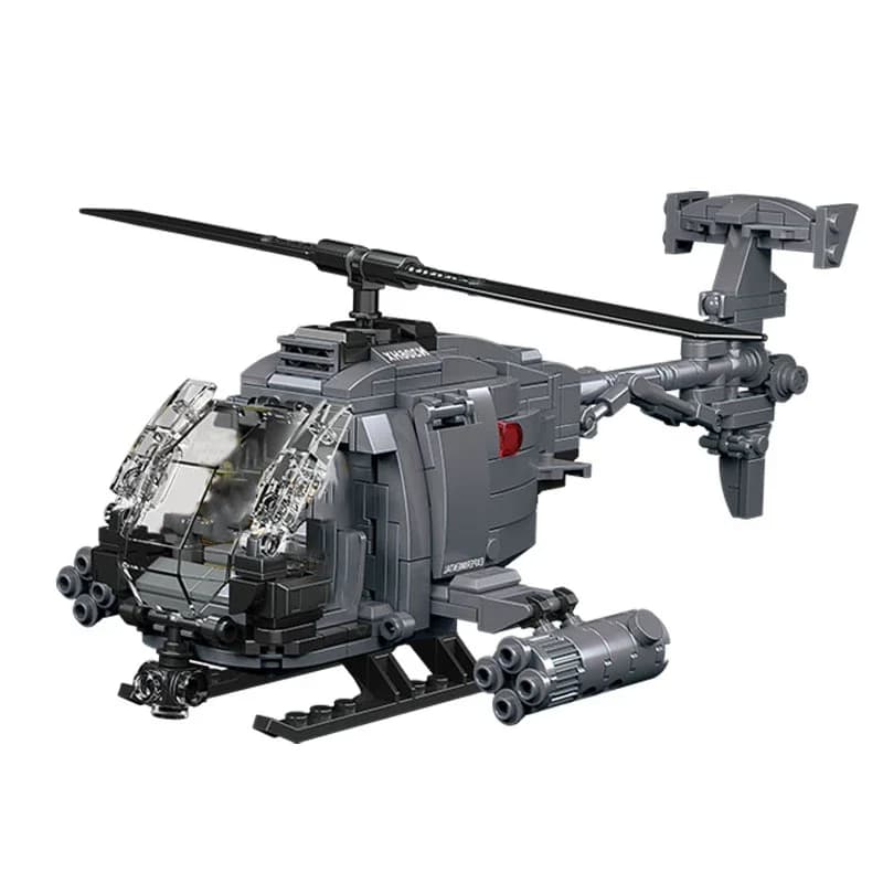 Fai da te Militare Seconda Guerra Mondiale AH-6i Elicottero Modello di Caccia Aerei Soldato Building Blocks Set Aereo Bambole Mattoni Assemblare Giocattoli Regali