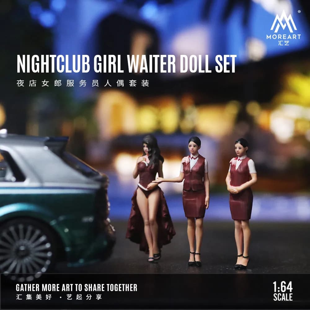 More Art 1:64 Set di bambole da cameriera Club Girl, set di action figure simulando modello di figura decorativa in resina