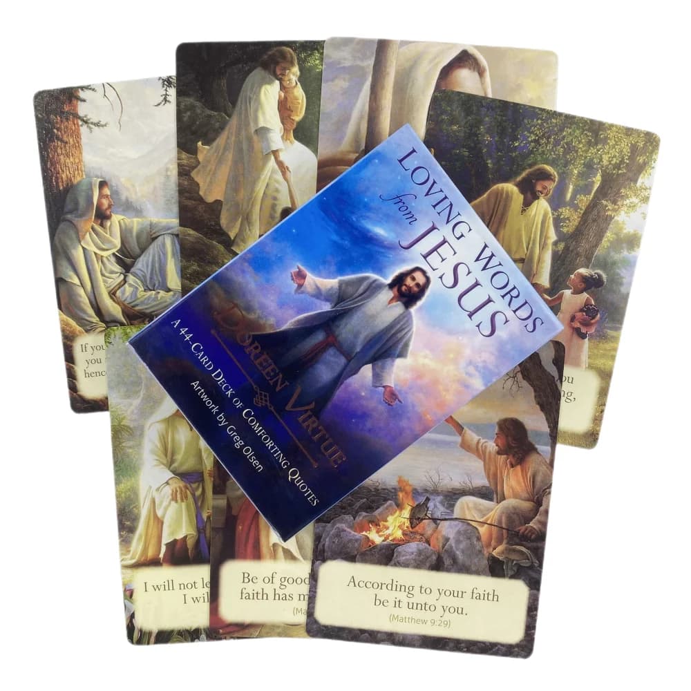 Parole amorevole da Gesù Carte Oracle A 44 Tarocchi Visioni inglesi Mazzo di divinazione Borad Giochi da gioco 10,4 * 7,3 cm