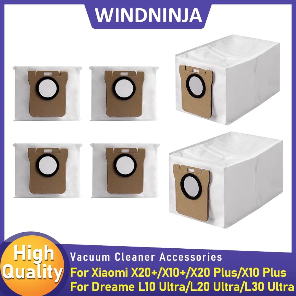 Sacchetti per la polvere usa e getta in tessuto per Xiaomi X20 + X10 + X20 Plus X10 Plus Per Dreame L10 Ultra L20 Ultra L30 Ultra Vuoto Non tessuto