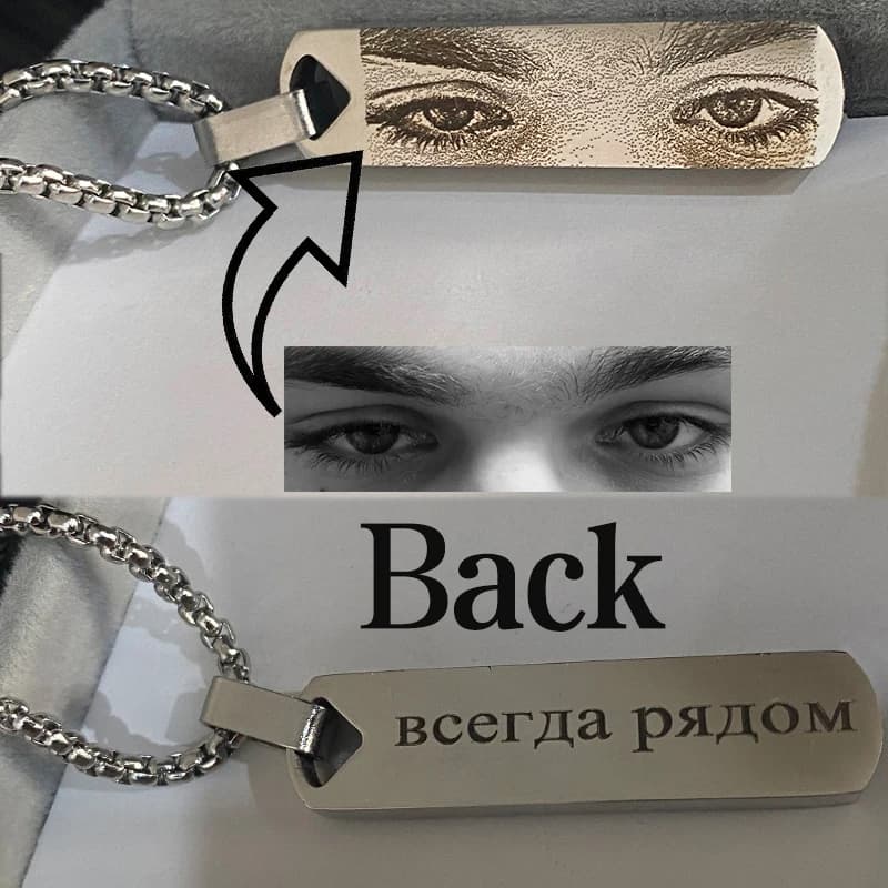 Collana con Ciondolo Personalizzato con Foto Incisa al Laser, Gioiello in Acciaio Inossidabile per Uomo e Donna, Regalo per Coppie