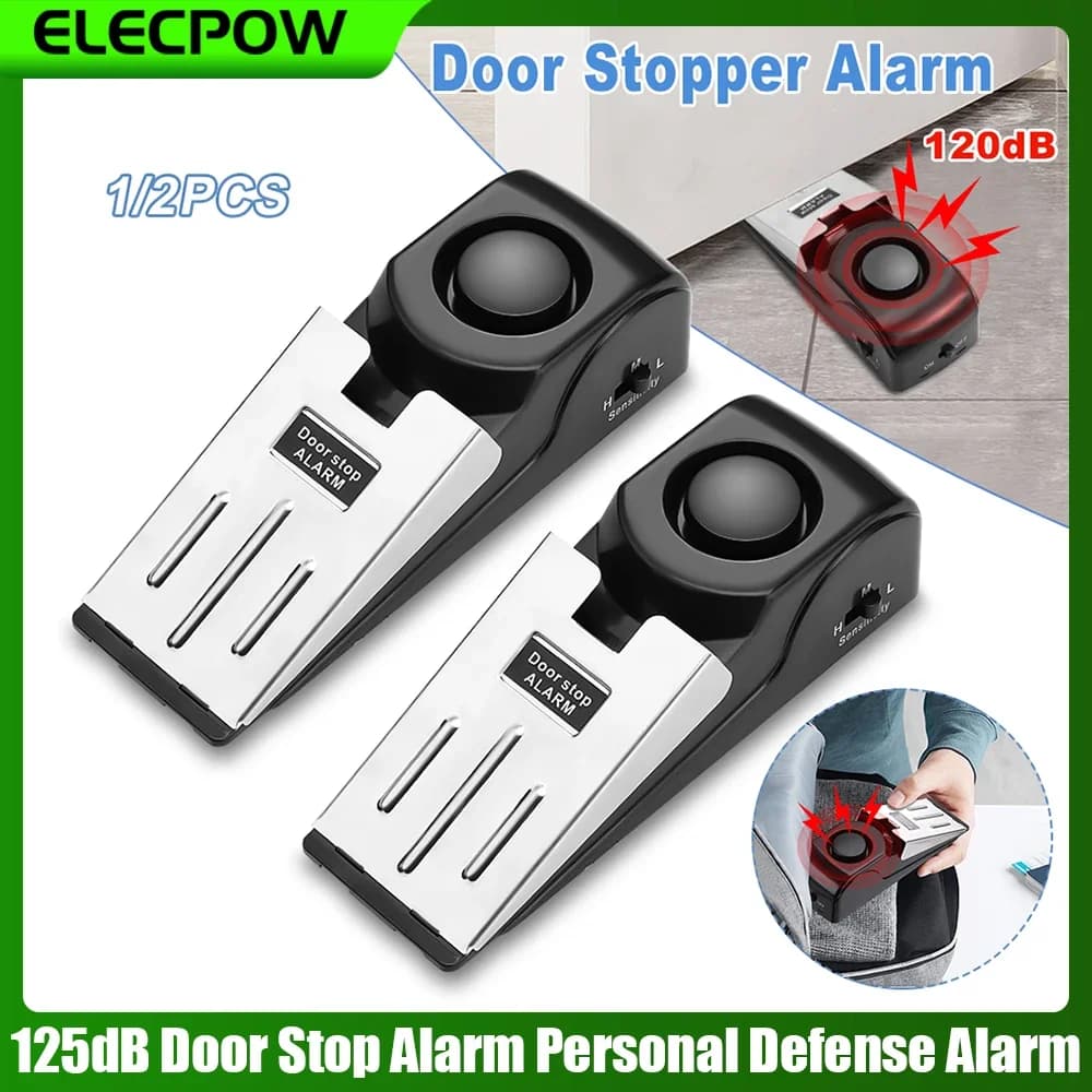 Elecpow Fermaporta Allarme Fermaporta Protezione di sicurezza domestica Allarme antifurto Allarme antifurto per difesa personale portatile da 120 dB