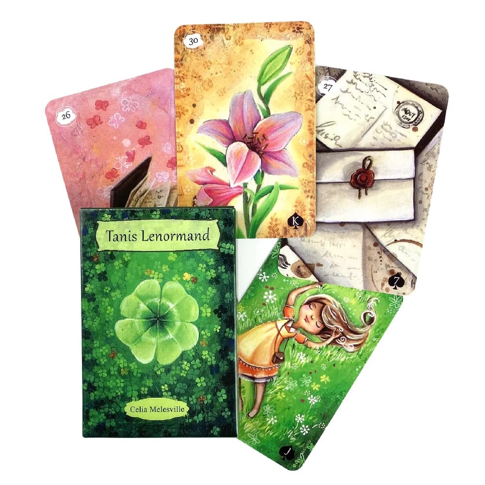 Tanis Lenormand di Celia Melesville Spirito degli animali Visioni luminose Tarocchi Messaggi dai tuoi angeli mazzo oracolo