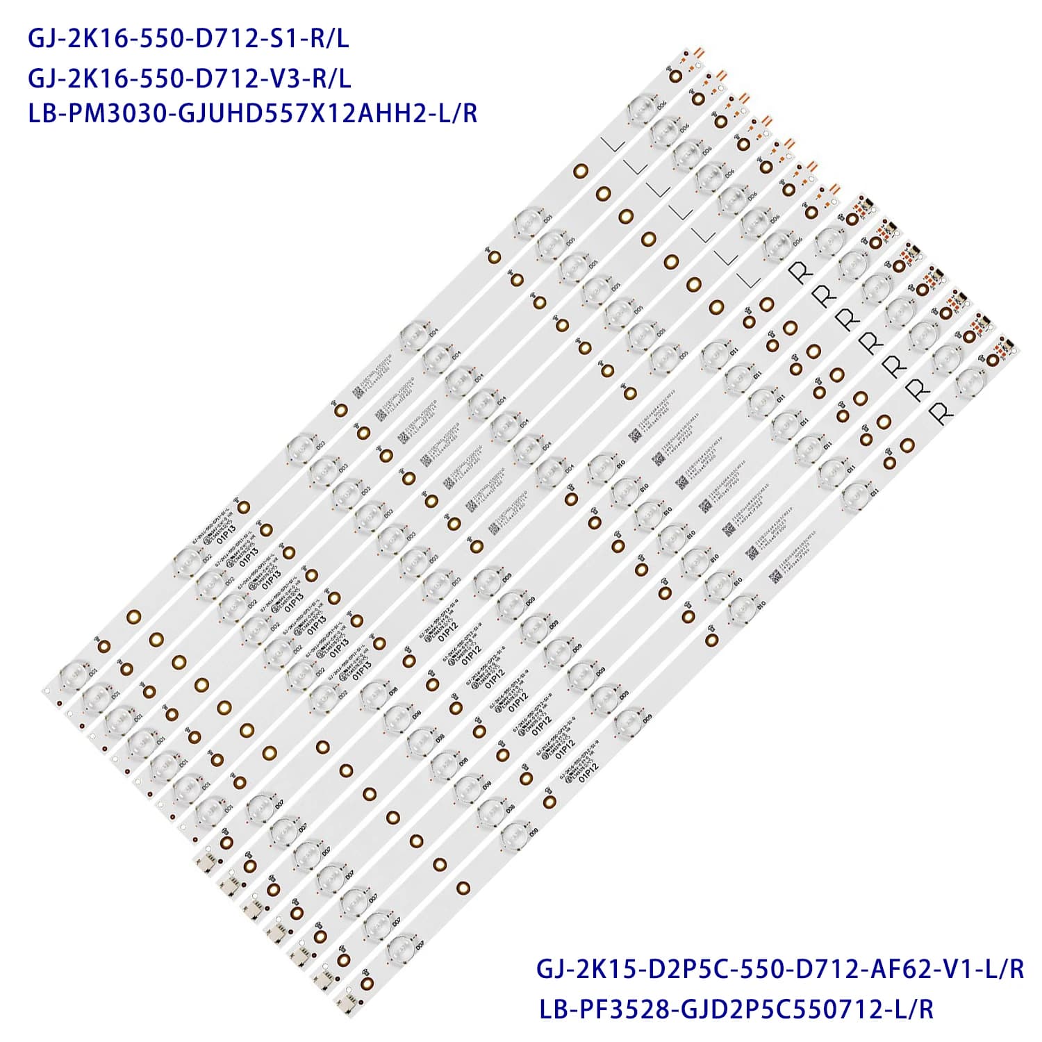 Striscia LED per Sony KDL-55W650D KDL-55W655D GJ-2K16-550-D712-S1-R / L 01P13 01P12 FHBN20.K LB-PF3528-GJD2P5C550712-L/R-H