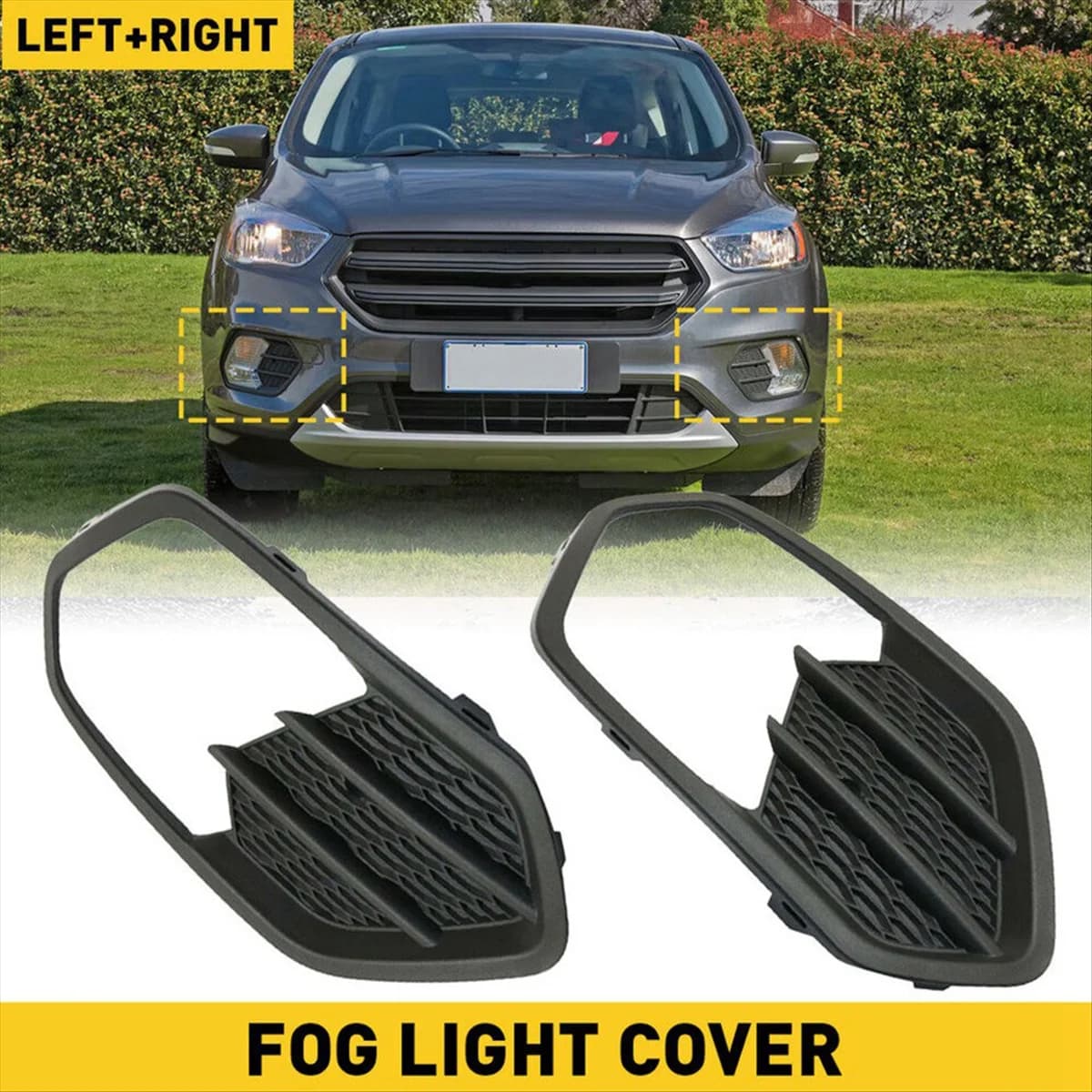 1 Pair Front Bumper Fog Light Frame Grille Cover F01039178 for Ford Escape Kuga 2017-2019