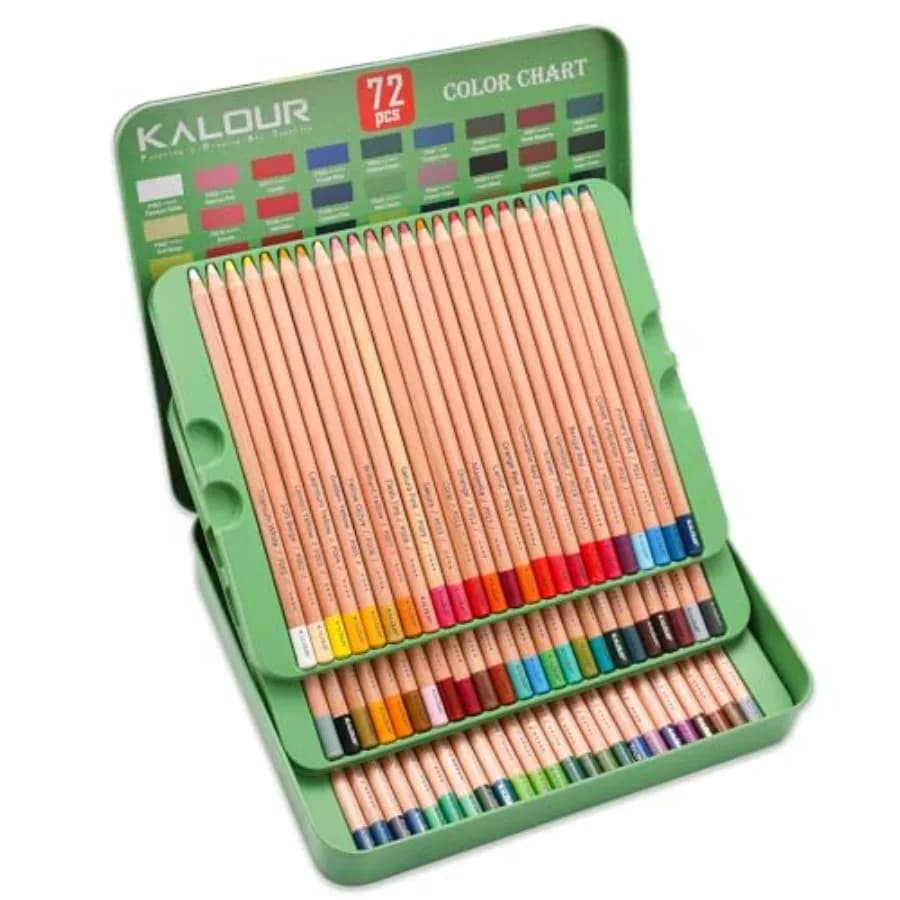 Pro Pastel Chalk Colored Pencils Set of 72 Colors for Artistic Drawing Sketching Coloring and Shading Ideal Art Supplies for Ad