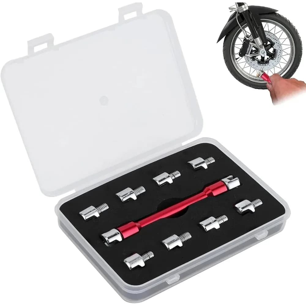 Set di 10 Chiavi per Raggi Ruota Moto, Misure da 5.0-6.8mm, Adatte per la Maggior Parte delle Ruote di Moto e Dirt Bike