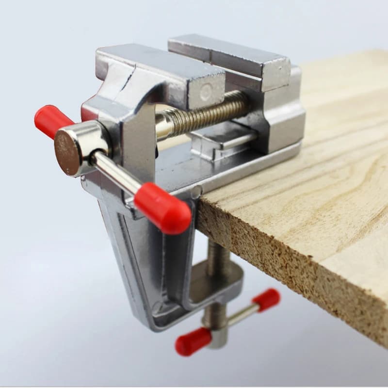Mini 3.5 inch miniature multifunctional bench clamp for small jewelers, hobby clamp on table, flat clamp, tool clamp