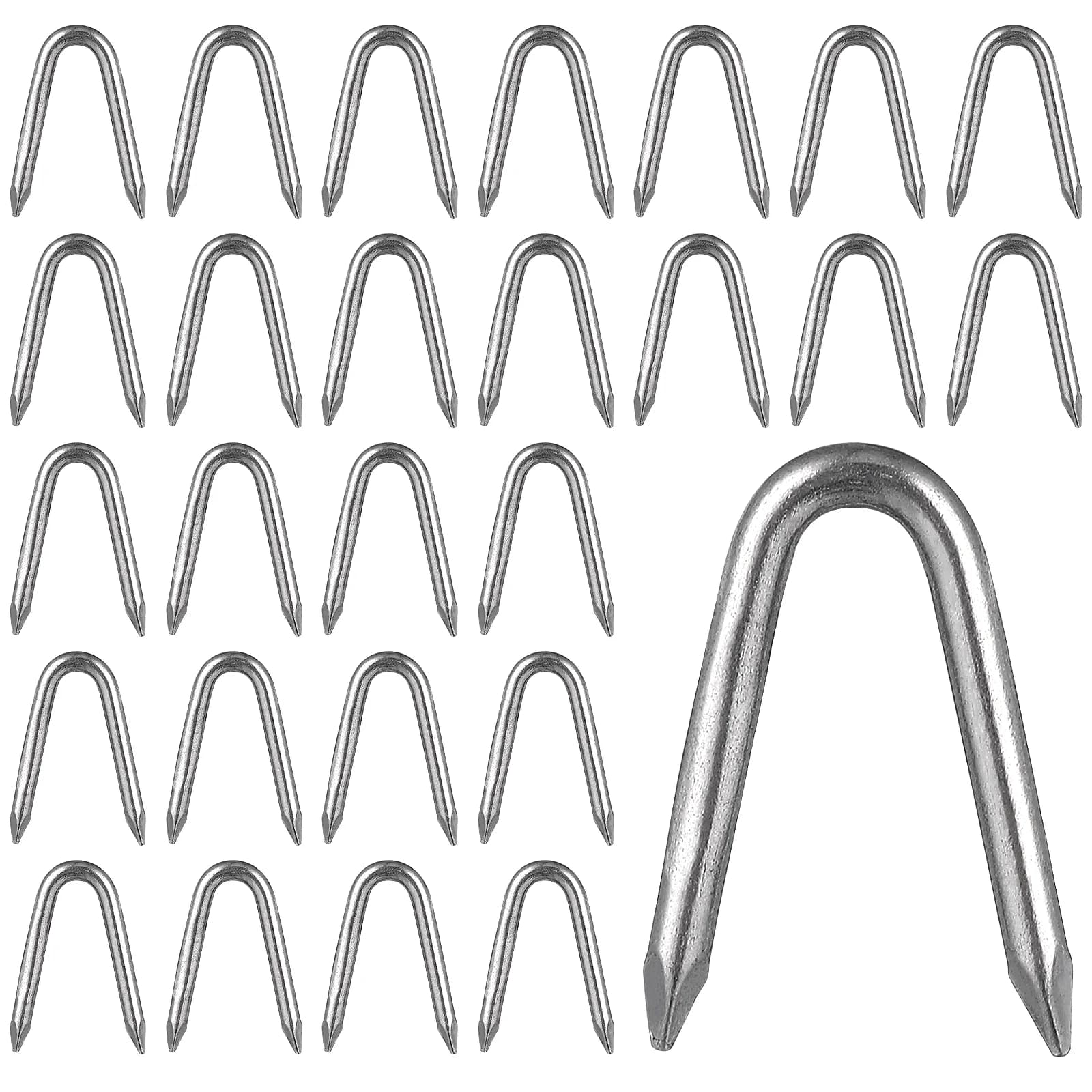 70 pezzi di fissaggio cavi Patch chiodi per recinzione graffette di fissaggio a forma di U per recinzione in filo metallico per esterni in legno