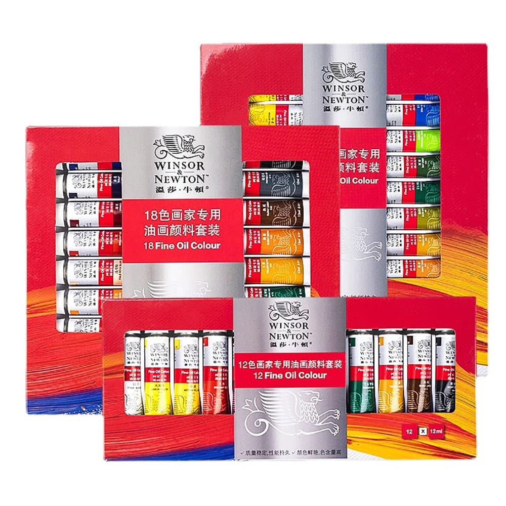 WINSOR & NEWTON 12/18/24 Colors Oil Paint Set 12 ML Tube Fine Painting Pigments Professional Color Art Supplies Artist Beginners