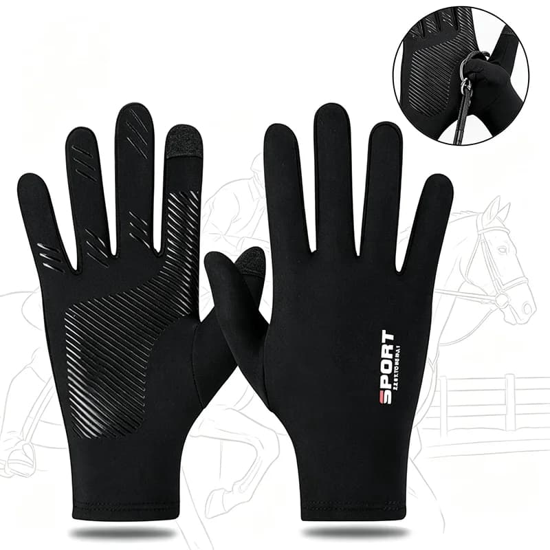 Summer Ice Silk Touchscreen Equestrian Riding Gloves Lightweight Breathable Flexible Horse Riding Gloves Driving Cycling Sports