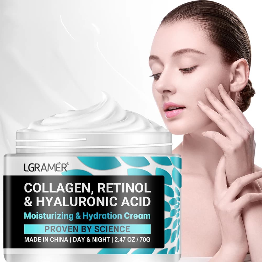 Crema al collagene per il viso con retinolo e acido ialuronico idratante Migliora l'elasticità della pelle e ottenere anche il tono della pelle