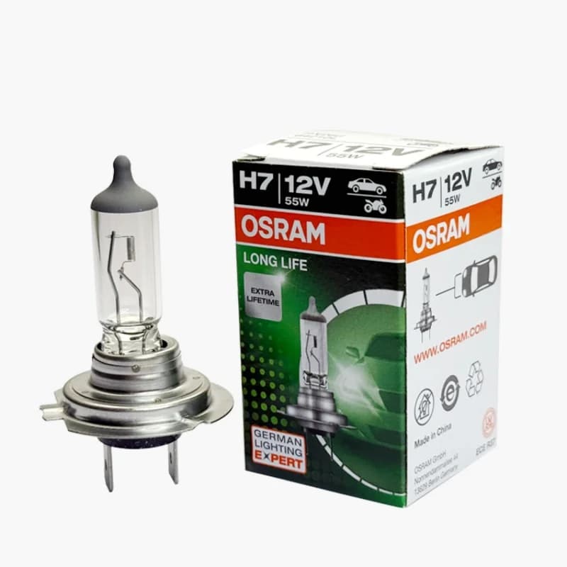 OSRAM H7 ORIGINAL HEADLIGHT HALOGEN LAMP 64210L 12V 55W STANDARD LAMP 3200K OEM QUALITY LONG LIFE 2PCS/BOX