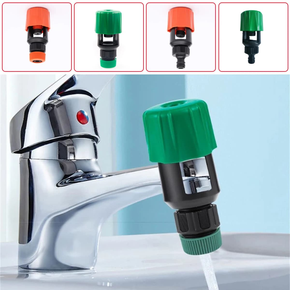 1Pc Kitchen sink Mixer hot/cold water Faucet Bathroom Faucet Plastic conversion tap Reusable connector Quick connection/Type nipple