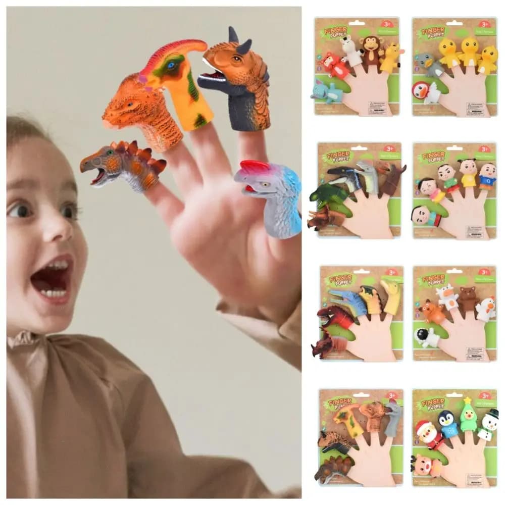 Mini animale colorato burattino a mano giocattolo educativo bambola Montessori burattino da dito set di giocattoli massaggiagengive giocattoli da masticare narrativa mini animale