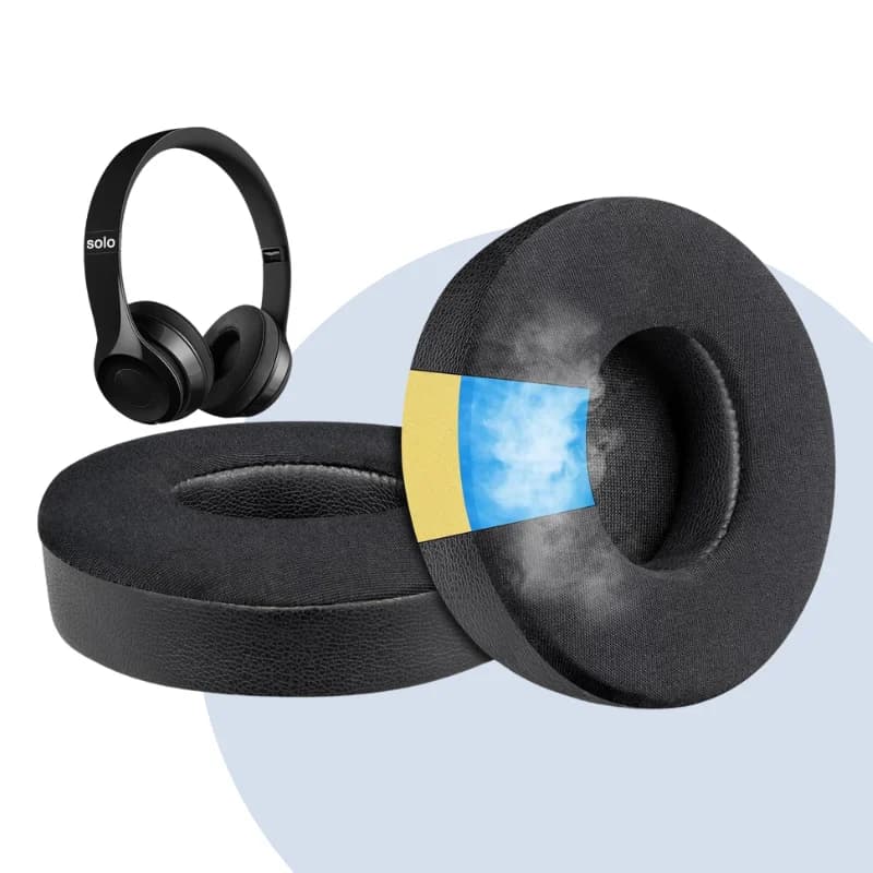 Cuscinetti auricolari di ricambio in gel di raffreddamento per cuffie wireless Beats Solo 2 Solo 3, cuscinetti Solo2 Solo3, spessore aggiunto