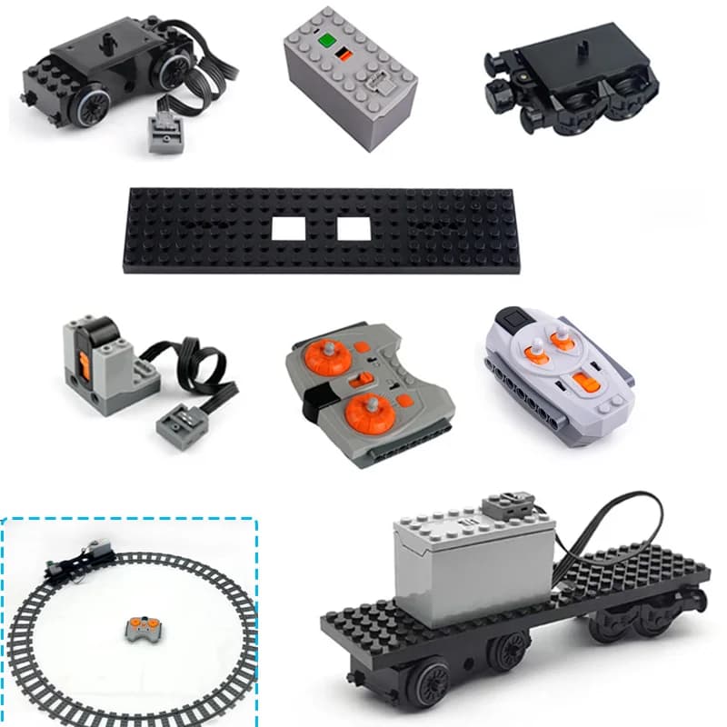 Tecnologia del motore del treno Parti di blocchi di costruzione Funzioni di potenza RC Pista ferroviaria Piastra di base Assemblaggio fai-da-te MOC Mattoni Giocattoli Accessorio