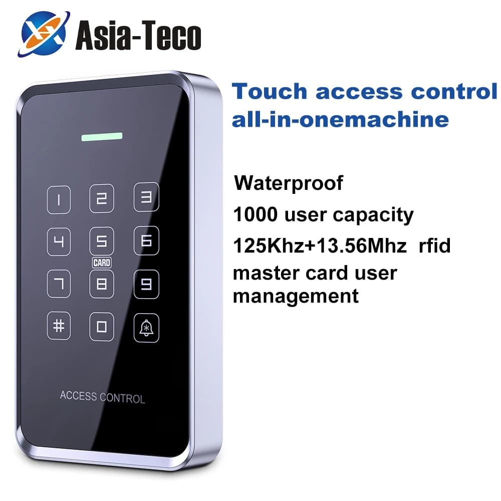 Tastiera per controllo accessi con scheda RFID NFC grande capacità 1000 utenti Touch Screen retroilluminato impermeabile lettore Wiegand a doppia frequenza