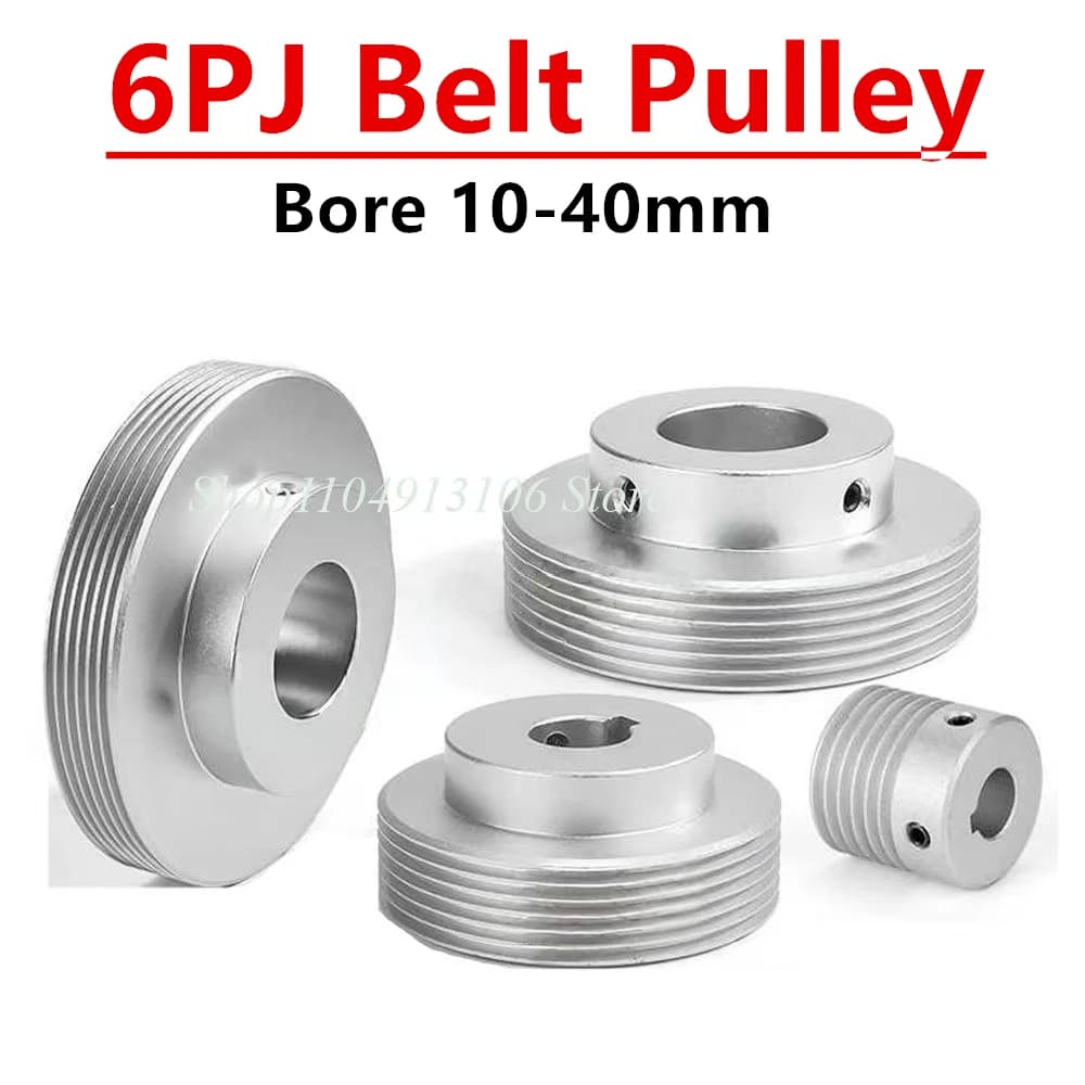 1 piece Multi Wedge Wheel 6 Slots Motor Shaft 6 Peak Groove Timing Pulley Bore 10-40mm 6PJ Belt Pulley PJ63/71/75/80/90/95/100