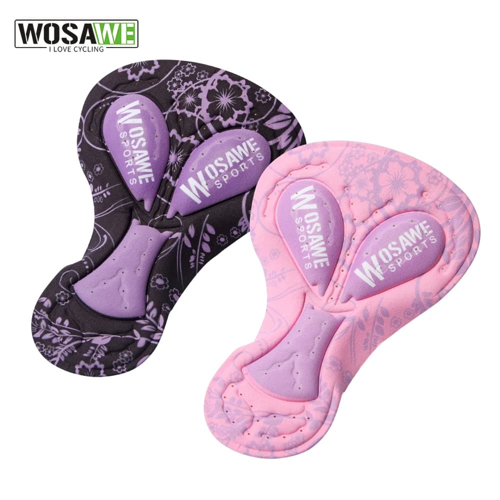 WOSAWE Women Cycling Gel Pad 5D shockproof pink padded bicycle breathable riding hole Base cushion Moto Silicone Pad