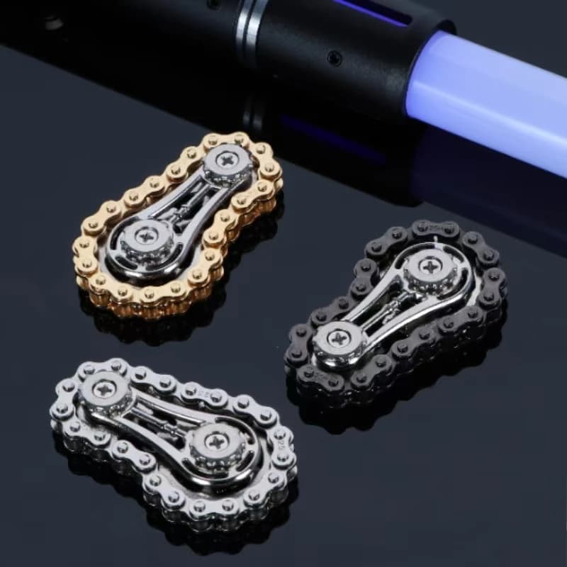 ZLang EDC Finger Gyro Toy Stile Punk Design Metallo Silenzioso Spinner Catena ADHD Antistress Meccanico Portatile Fidget Spinner