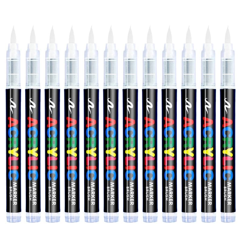 Set di 3 pennarelli bianchi per pittura, set di pennelli permanenti per progetti artistici, disegni, pittura su roccia, pietra, ceramica, vetro, legno, plastica