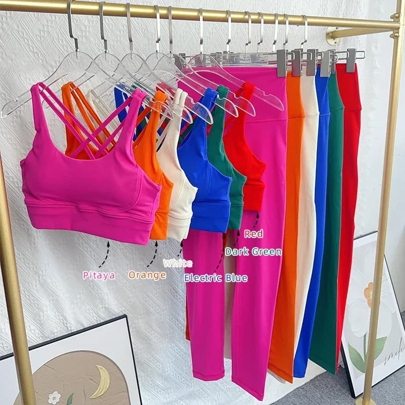 2024 New 2-piece yoga set Breathable fitness suit Cross Back Yoga Top Yoga pants with ass fishing Pilates Running fitness suit